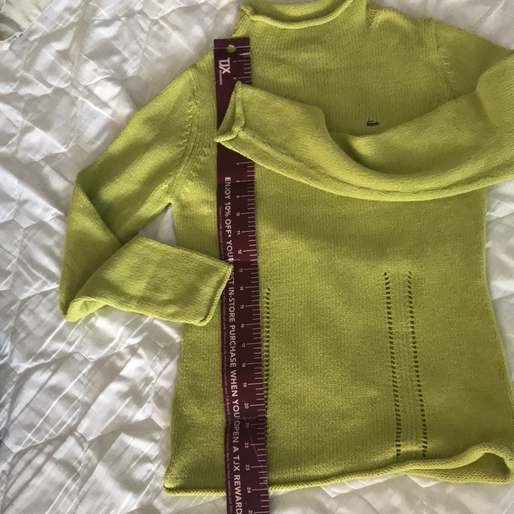 Lacoste Chartreuse Mock Neck Sweater - Picture 9 of 13